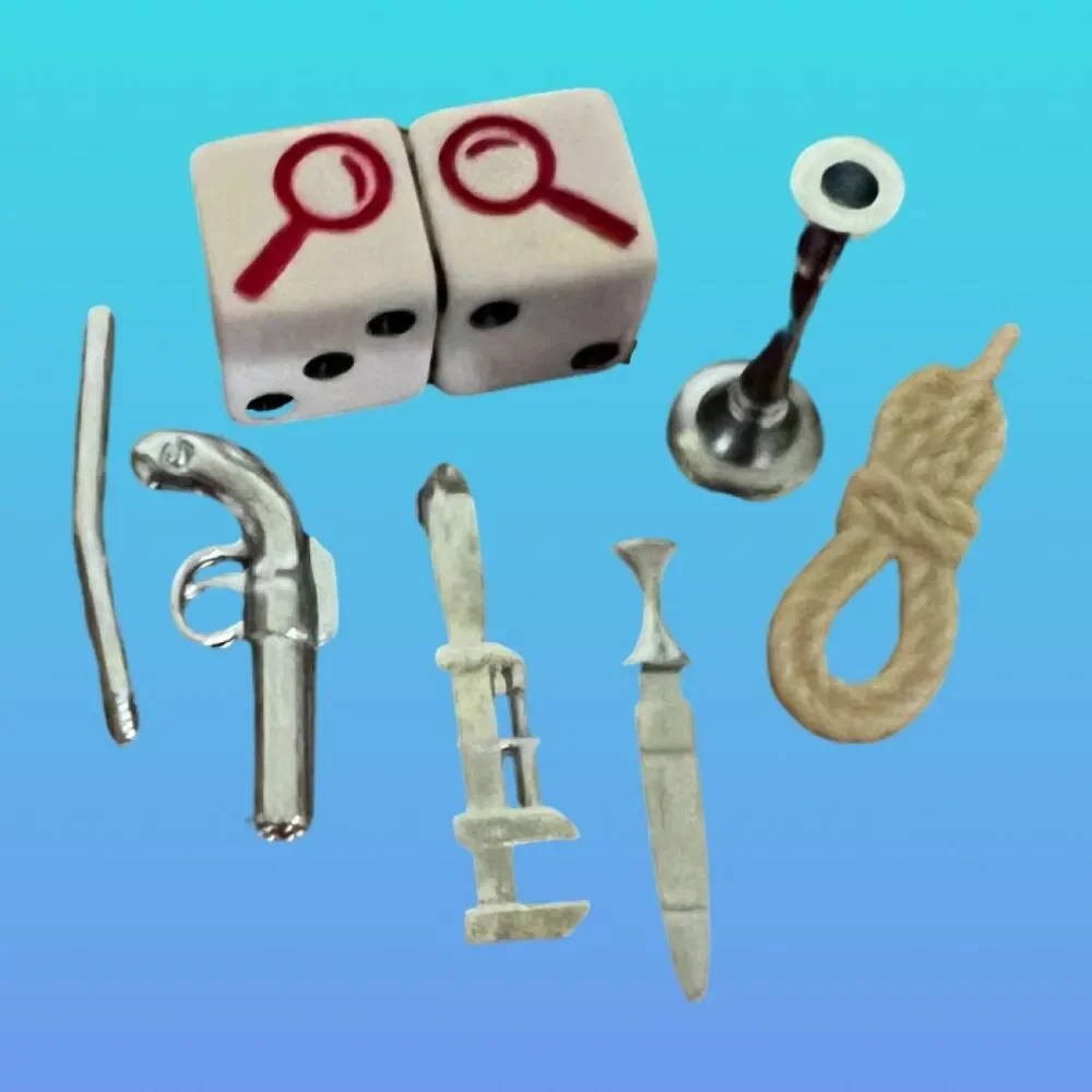 2021 Clue Jr. Board Game Replacement Pieces Weapons & Die